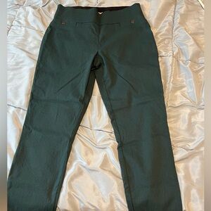 Dark teal Bengaline cropped pull on pants